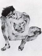 Egon Schiele Crouching figure Sweden oil painting artist